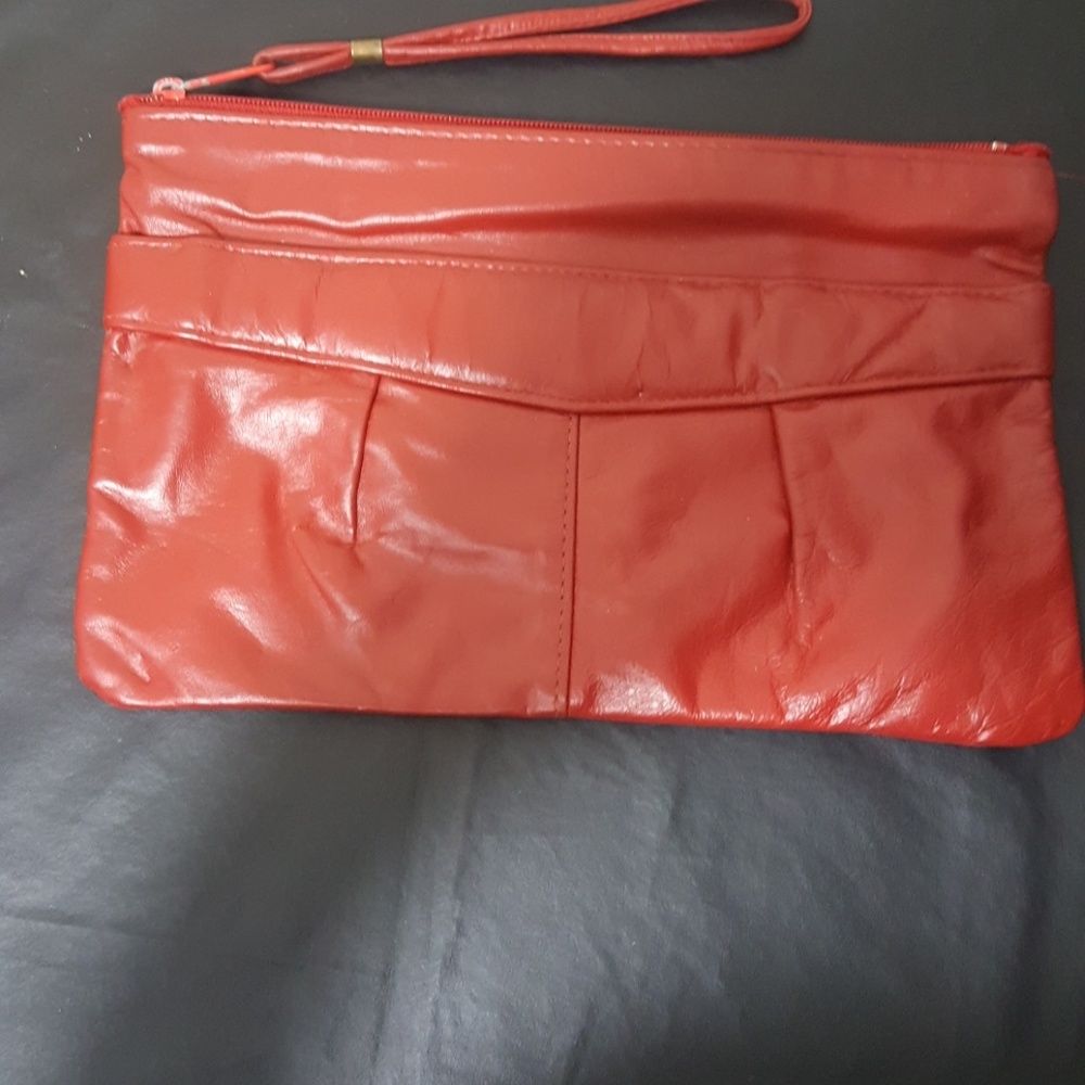 Vintage Red Leather Wristlet circa 1986.